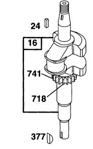 Crankshaft Diagram and Parts List for  Briggs and Stratton Engine